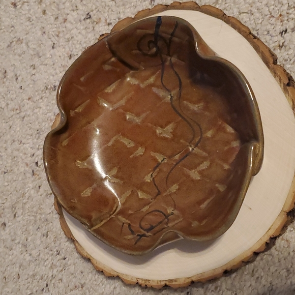 Hilborn Pottery Canada Brown Abstract Pottery Bowl - Picture 1 of 9